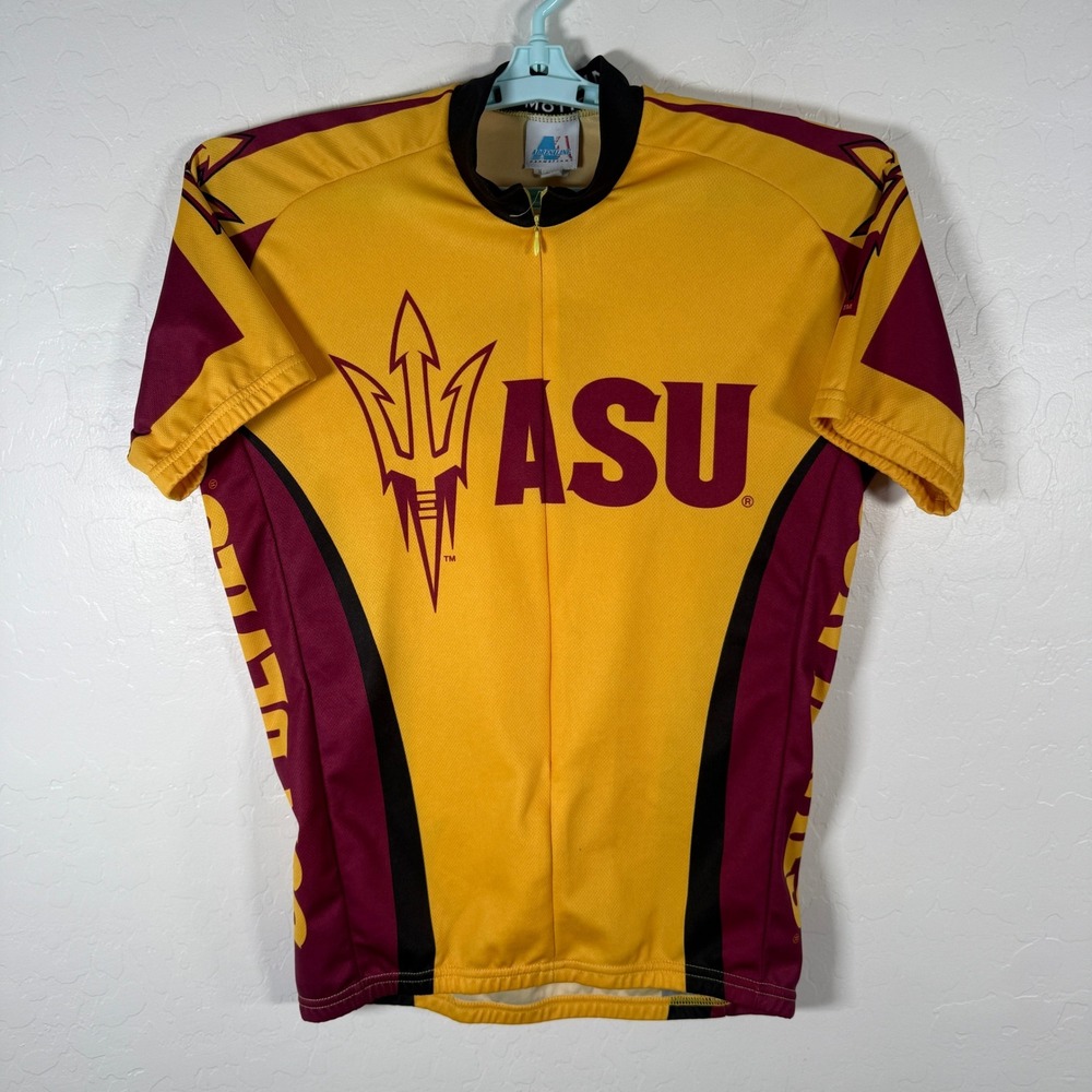 Adrenaline Promotions Cycling Jersey Mens M Yellow ASU Sun Devils Arizona Bike
